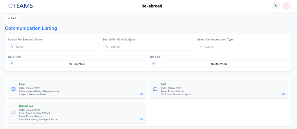 Agent Portal updates in TEAMS RTO Software showing improved layout, clickable tiles, and enhanced navigation features